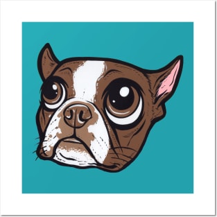 Brown Boston Terrier Posters and Art